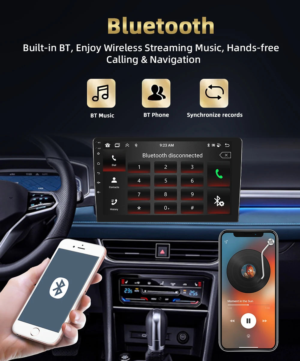 Podofo 2Din 9 ''Car Radio For Mercedes-Benz C-Class W204 S204 2007-2010 Multimedia Player GPS Carplay Android Car DSP BT RDS