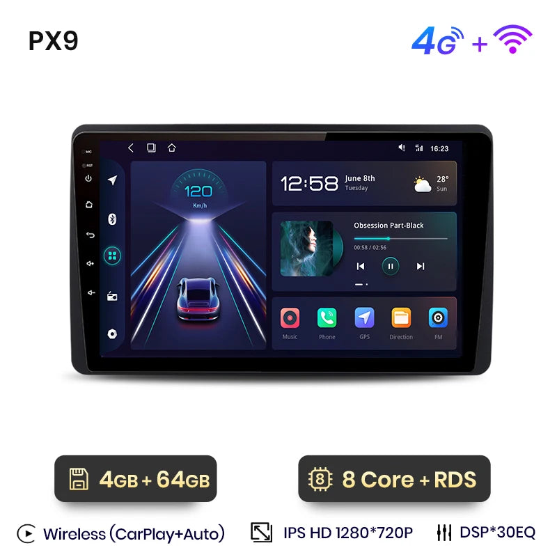 For Renault Duster HM 2020-2021 Arkana 2019 - 2021 Wireless CarPlay Android Auto Car Radio GPS RDS WiFi BT 4G Multimedia Stereo