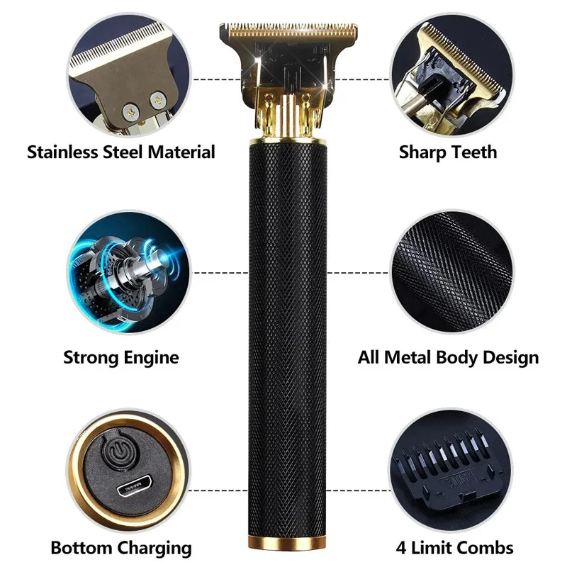 Professional T9 Hair Clipper For Mens USB Fast Rechargeable Beard Care Tools Provide Comfortable Precise Shaving Hair Trimmer