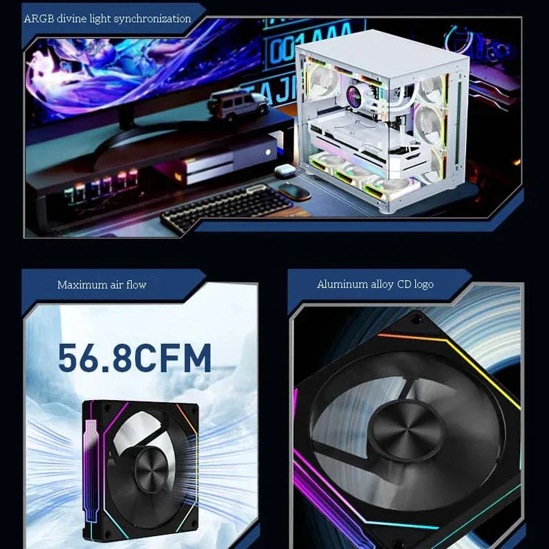 PRISM 4 RS Computer Case Fan 12cm ARGB 4 Pin Quiet Cooling Fan 12V Large Air Volume 800-1600RPM