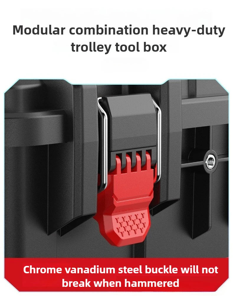 Trolley Stacking Toolbox Labor-saving Combined Tools Case Heavy Duty Large Capacity Storage Box Set Tools Organizer with Wheels