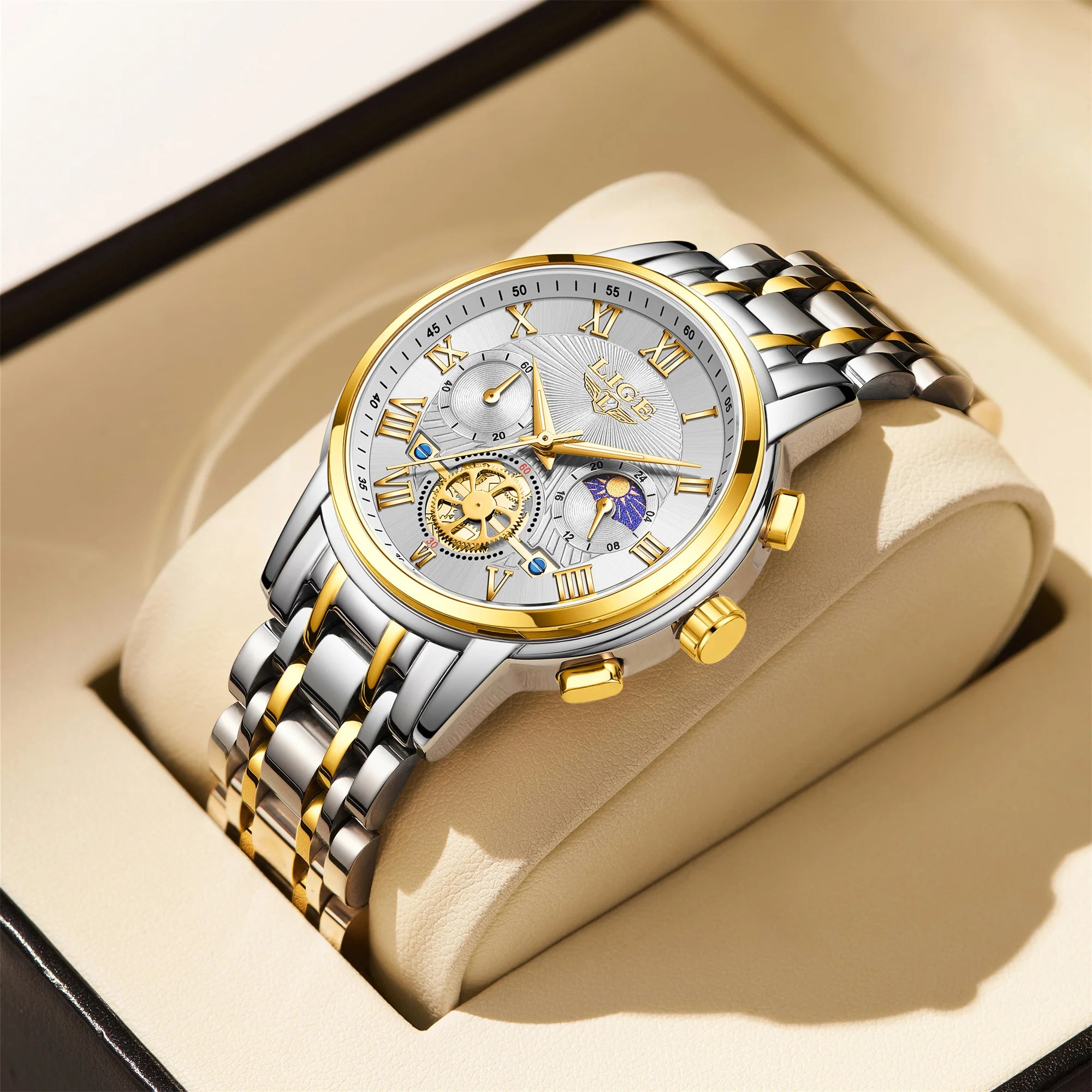 LIGE 2025 New Luxury Men Quartz Watch Waterproof Luminous Date Week Quartz Men's Watches High Quality Casual Montre Homme +Bpx