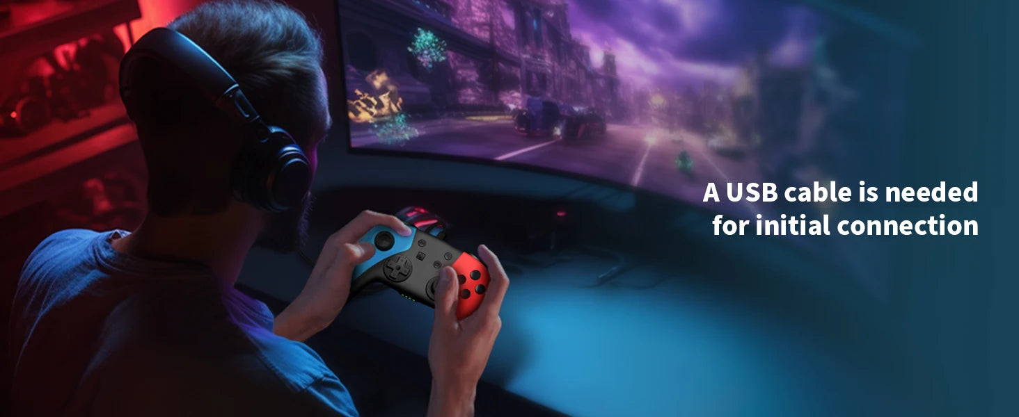 AceGamer Wireless Controller for Switch/Lite/OLED/PC Hall Effect Joystick for Switch 2 with Wake-Up/Turbo/Vibration/Programmable