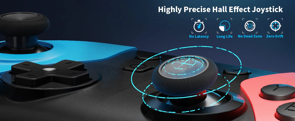 AceGamer Wireless Controller for Switch/Lite/OLED/PC Hall Effect Joystick for Switch 2 with Wake-Up/Turbo/Vibration/Programmable