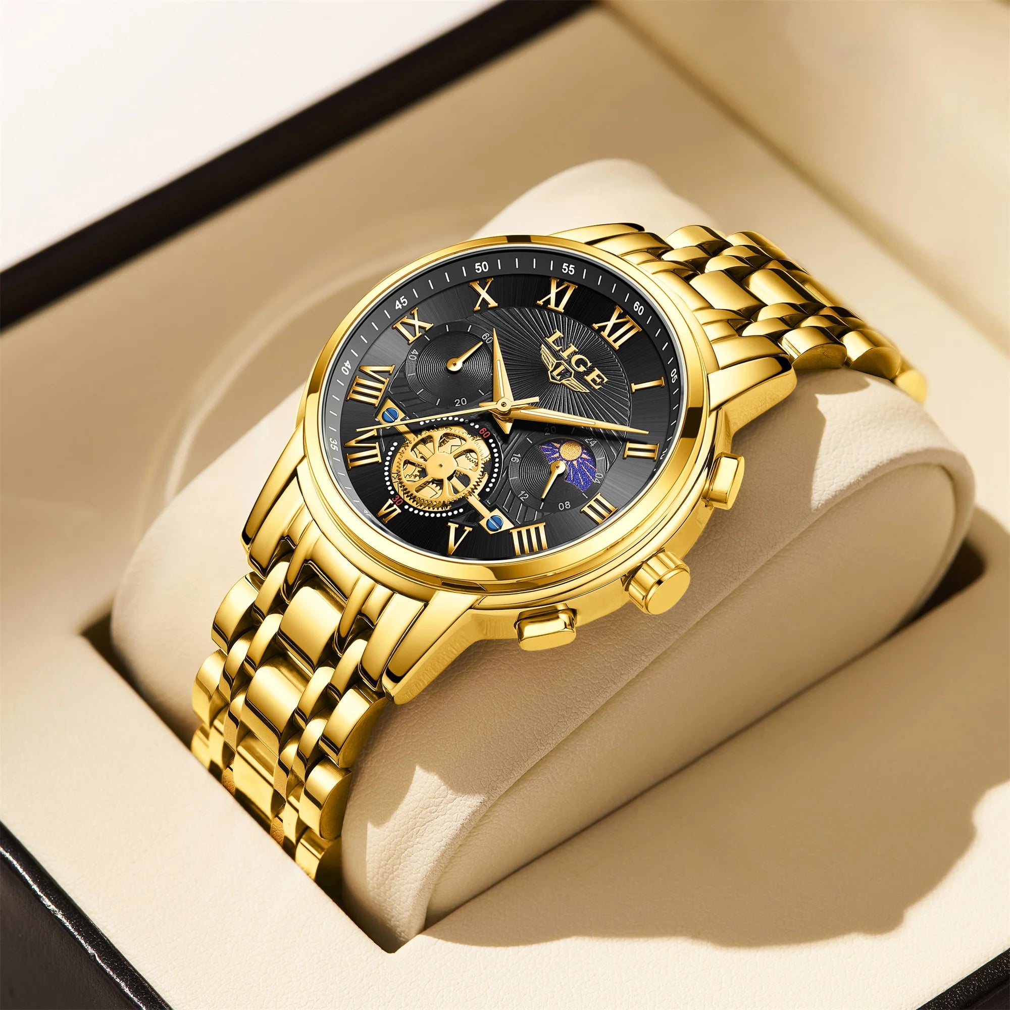 LIGE 2025 New Luxury Men Quartz Watch Waterproof Luminous Date Week Quartz Men's Watches High Quality Casual Montre Homme +Bpx