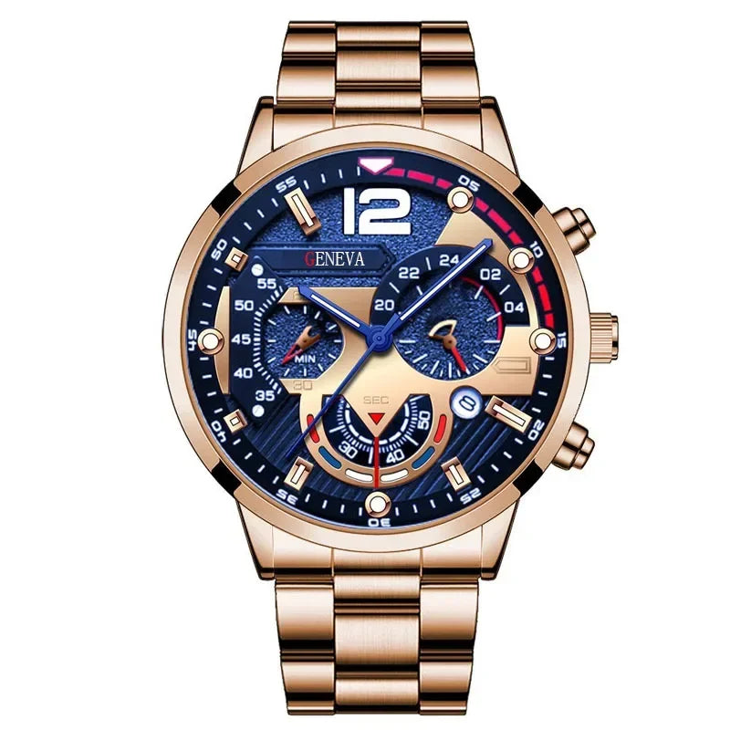 Montre Homme Fashion Mens Sports Watches Luxury Steel Quartz Watch Mens Business Watches Casual Calendar Clock Reloj Hombre