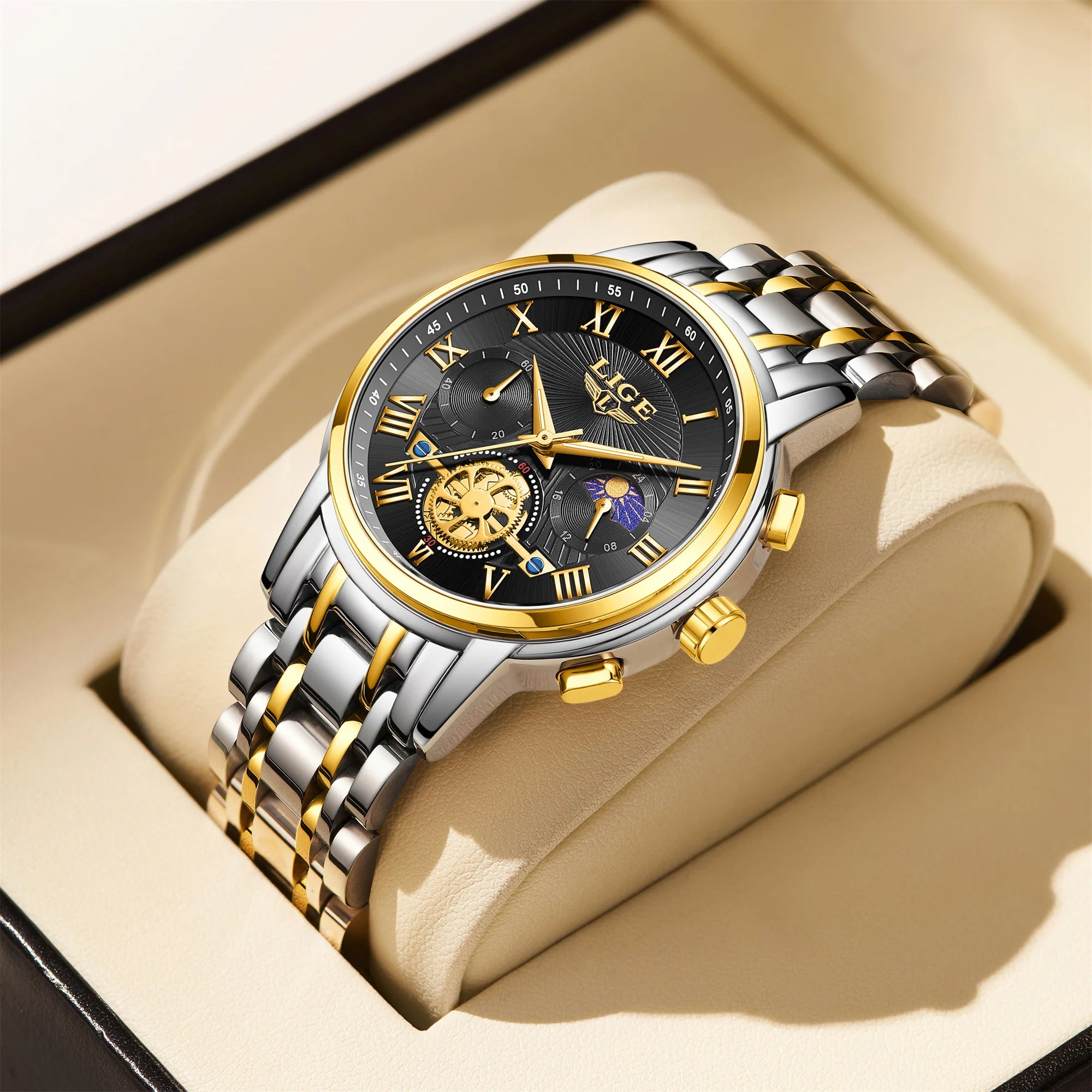 LIGE 2025 New Luxury Men Quartz Watch Waterproof Luminous Date Week Quartz Men's Watches High Quality Casual Montre Homme +Bpx