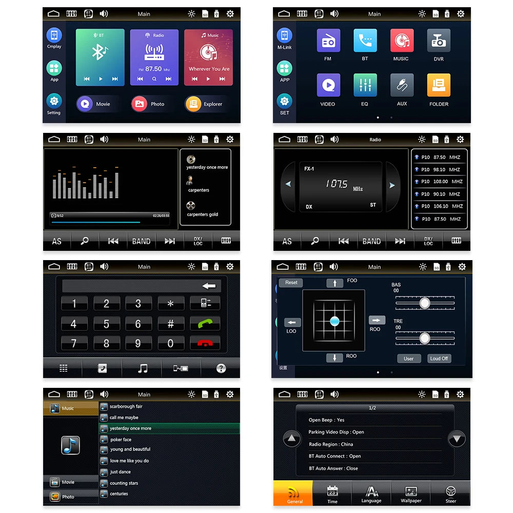 LeeKooLuu 1 Din Autoradio CarPlay&Android Auto 7'' Retractabe Screen Auto Flip-out Car Multimedia MP5 Player 1Din Stereo