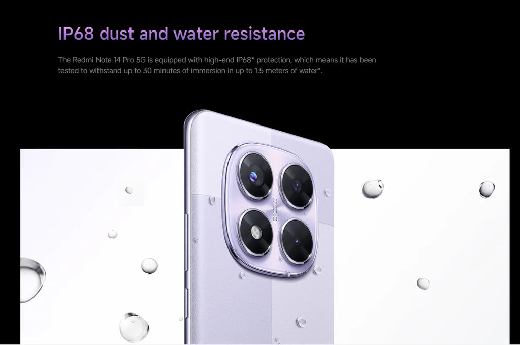 Global Version Redmi Note 14 Pro 5G NFC Smartphone Size 7300 + 200MP Camera 1.5K 120Hz AMOLED Display Screen
