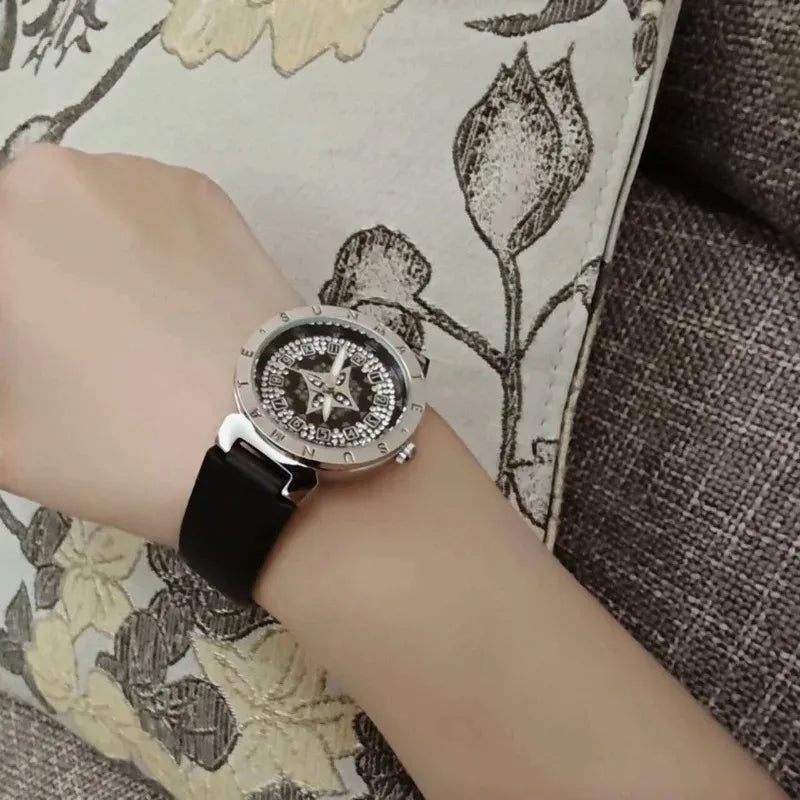 SUNMATE Luxurious and Exquisite Women's Quartz Watch,with 30-meter Water-resistant Genuine Leather Strap and Stylish Digital Dia