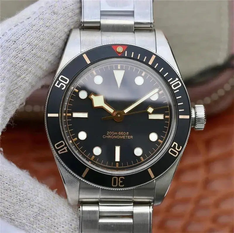 Luxury  New Men Watch Automatic Mechanical Movement Black Blue Ceramic Bezel Stainless Steel Bracelet 42mm Sapphire Glass Heavy