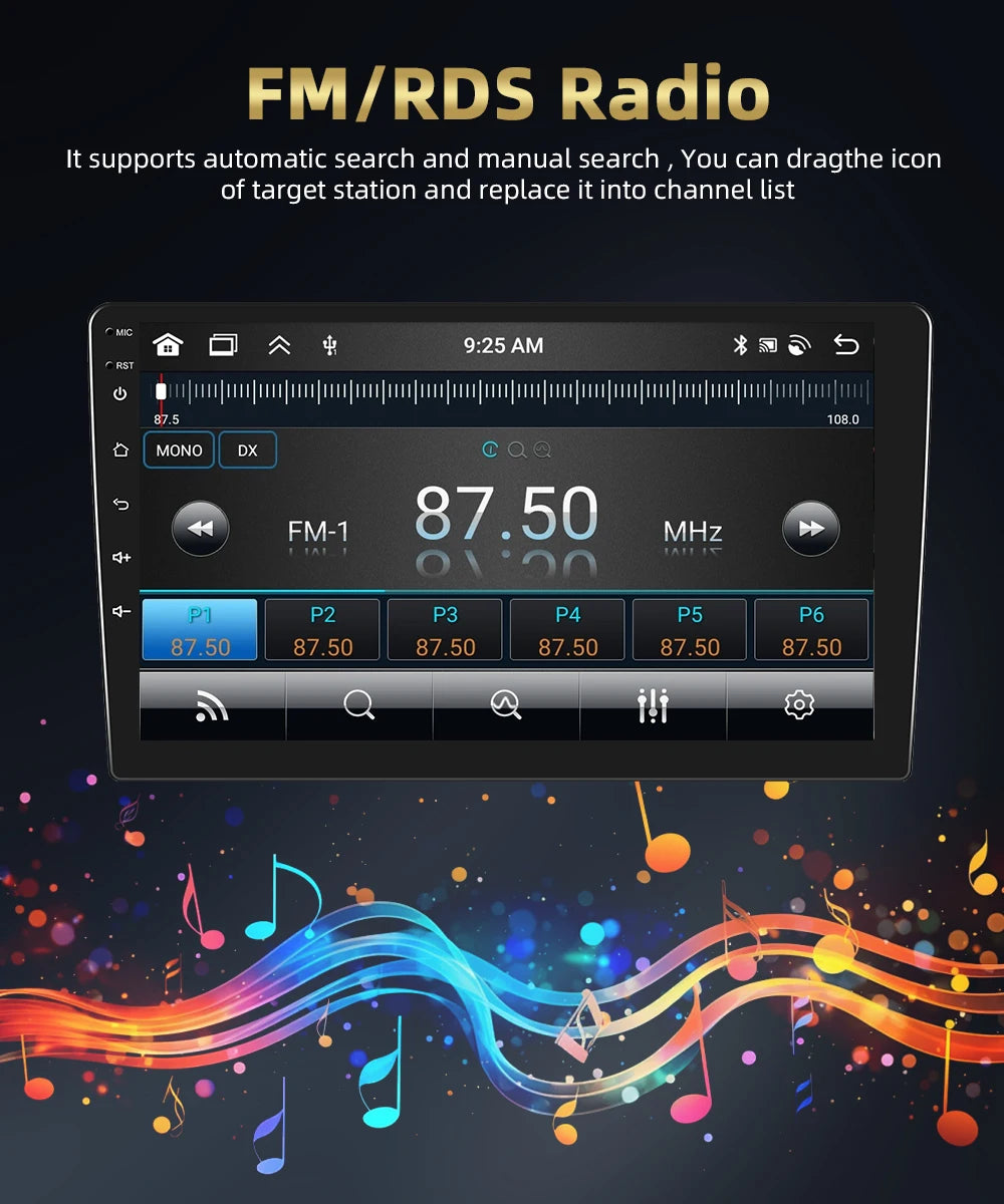 Podofo 2Din 9 ''Car Radio For Mercedes-Benz C-Class W204 S204 2007-2010 Multimedia Player GPS Carplay Android Car DSP BT RDS