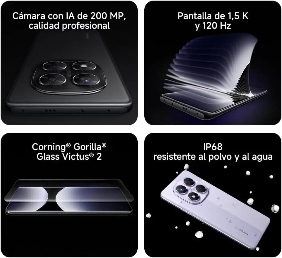 Global Version Redmi Note 14 Pro 5G NFC Smartphone Size 7300 + 200MP Camera 1.5K 120Hz AMOLED Display Screen